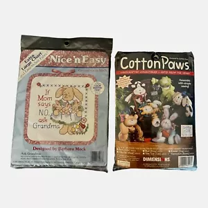 Bunny Easter Rabbit Cross Stitch & Sewing Dimensions Kit Vintage Crafts Lot of 2 - Picture 1 of 12