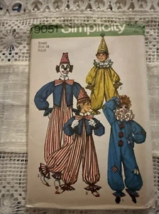 Simplicity 9051 Schnittmuster CLOWN KOSTÜM Erwachsene Small Größe 34 Vintage 1970 ungeschnitten - Bild 1 von 3