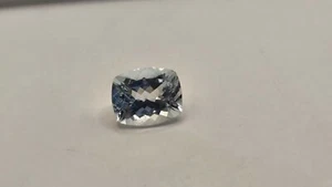 Natural Blue-White Aquamarine Cushion Shape 11x9mm - 3.68 Ct Clean - Picture 1 of 7