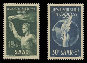 SAAR Sc #B 89-90, 1952 OLYMPIC GAMES, HELSINKI (SET OF 2) - Imagen 1 de 2