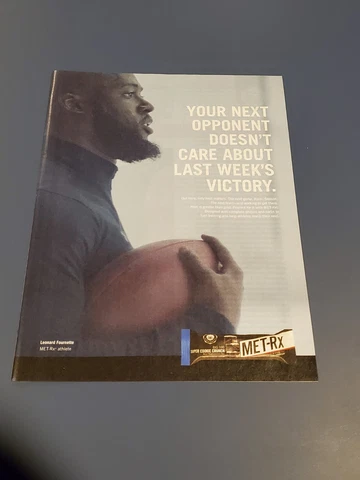 LEONARD FOURNETTE Poster Print Ad Rare Photo LSU Jacksonville Tampa Bay + MET-RX Cover
