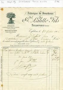 Dépt 19 - Egletons - Petite Entête Fabrique de Bouchons en Liège du 27/07/1906 - Picture 1 of 1