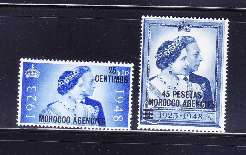 Morocco  Spanish Currency, 1948 Silver Wedding, SG176-77, MLH, MNH, Lot 7773 - Imagem 1 de 2