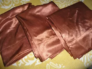 CROSCILL COPPER CAPRI SATIN (3) CURTAINS DRAPERY PANELS 40 X 86 100% POLYESTER - Picture 1 of 10