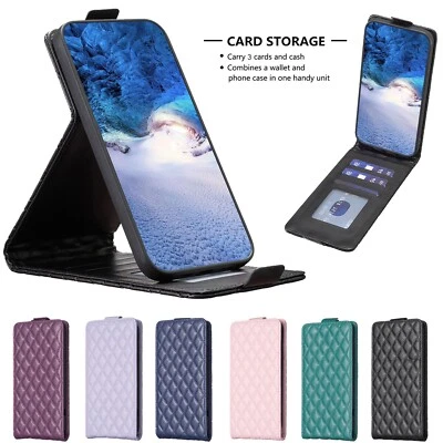 Funda de teléfono abatible para iPhone 16 15 14 13 12 11 XR XS 7 8 Cuero Tarjeta Billetera Cubierta Foto 1 de 4