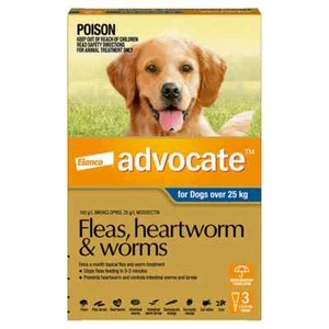 Bayer Advocate Dog Over 25kg Extra Large Pack of 3 & 6 Flea Heartworm Worms - Picture 1 of 14