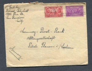 USA : Great cover from 1938 - sent to a bank in Germany - Picture 1 of 2