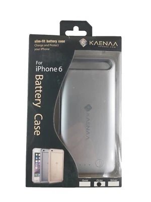iPhone 6 Gray Slim Fit Battery Case to Charge and Protect your Phone by Kaenaa - Image 1 of 4