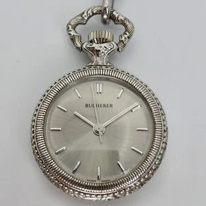 Bucherer Vintage Mini Taschenuhr Swiss Made Open Face Rose Gravur ungeprüft - Bild 1 von 8