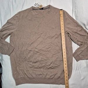 HUGO BOSS ITALIENISCHER WOLLPULLOVER HERREN XXL LANGARM SANDBRAUN (EIN KLEINES LOCH) - Bild 1 von 16