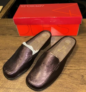 AEROSOLES WOMENS SLIP-ON SHOES MEMORY FOAM WINE MULES LOAFERS SIZE 9.5 BRAND NEW - Picture 1 of 7