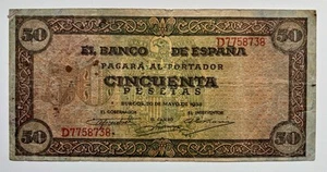 Billete 50 Pesetas 1938 . Burgos - Imagen 1 de 2