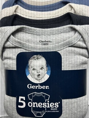 Gerber Onesies Unisex Manga Corta Algodón Cierre a Presión 12 Meses Paquete de 5 Nuevo Foto 1 de 4