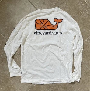 VINEYARD VINES White Long Sleeve Tee - Basketball Whale - Boy’s Size: L (16) - Picture 1 of 4