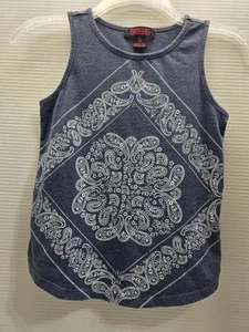 Rock&Roll Denim Tanktop Damen klein ärmellos blau U-Ausschnitt Pullover USA - Bild 1 von 8