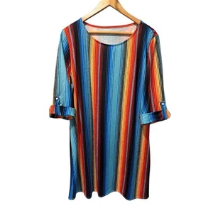 Crazy Train Women’s 2XL Colorful Southwestern Aztec Dress MINI STRETCH H123 - Picture 1 of 6