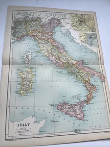 1910: Antique Map Of Italy CS #30 Old Antiquarian Atlas Original Print - Picture 1 of 5