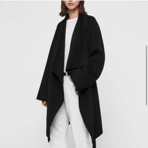 All Saints Black Adalee Wool Wrap Coat XS - Picture 1 of 5