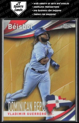 2021 Topps Chrome Vladimir Guerrero Jr. B-6 Beisbol Gold Refractor /50 Blue Jays - Image 1 of 2