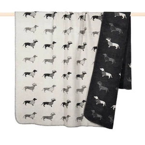 Manta Pad home manta mullida perro salchicha gris animales manta efecto reversible 150x200 - Imagen 1 de 3