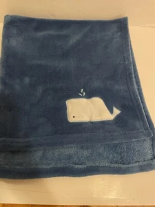 Cloud Island Baby Blanket Blue Embroidered Whale Plush Fleece Lovey Target - Picture 1 of 3