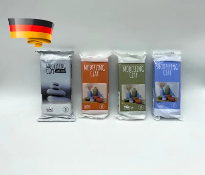 HOME DECO ✔ Modelliermasse luftrocknend Knetmasse Stein Optik orange blau grün Ton 500g ✔