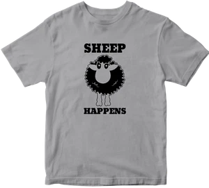 Sheep Happens T-shirt Funny Joke Sh*t Happens Novelty Rude Offensive Top Gift - Picture 1 of 14