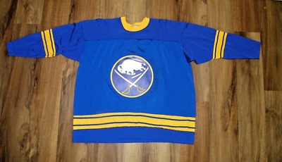 VINTAGE 1970'S BUFFALO SABRES RAWLINGS DURENE DUREEN HOCKEY JERSEY SIZE XL (48) - Image 1 of 4