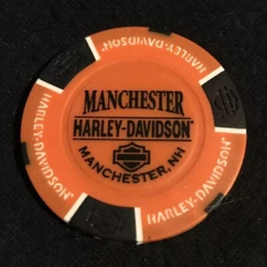Ficha de póquer Harley Davidson Manchester, New Hampshire/naranja y negro - Imagen 1 de 2
