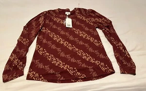 Blusa Wonderly Granate Beige Floral Otoño Para Mujer Talla Mediana Nueva Con Etiquetas - Imagen 1 de 8