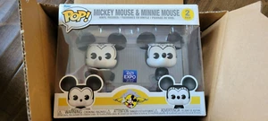 2022 D23 DISNEY EXPO EXCLUSIVE FUNKO POP VINYL 2 PACK MINNIE AND MICKEY MOUSE - Picture 1 of 1
