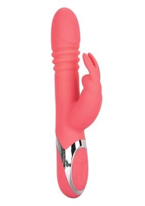 vibratore rabbit in silicone a coniglio dildo fallo vibrante vaginale anale pink - Imagen 1 de 10