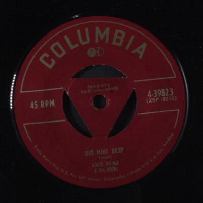 LOUIS PRIMA: one mint julep / chili sauce Columbia 7" Single 45 RPM - Image 1 of 2