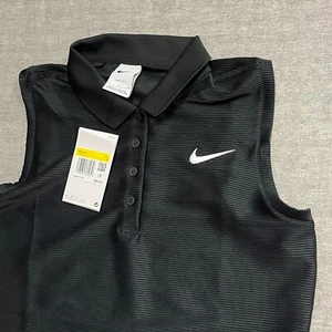 Nike Golf Victory Womens Sz S Dry Fit Ribbed Polo Sleeveless FD6708-010 READ - Picture 1 of 10