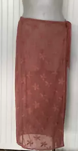Cotton On 2XL rose dust open mesh floral beach sarong wrap skirt BNWT - Picture 1 of 9