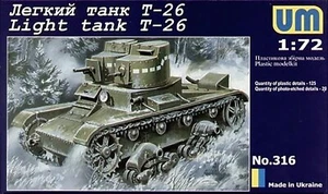 UNIMODELS UM 316 Kit de maquetas de plástico escala 1:72 T-26 tanque ligero soviético - Imagen 1 de 12