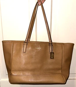 Coach Leather Camel Vintage Shoulder Zip Tote Handbag - Picture 1 of 7