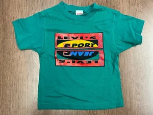 CAMISETA VINTAGE LEVI'S SPORT JEANS NIÑOS 3 VERDE DEADSTOCK AÑOS 90 NIÑO PEQUEÑO TEE - Imagen 1 de 5