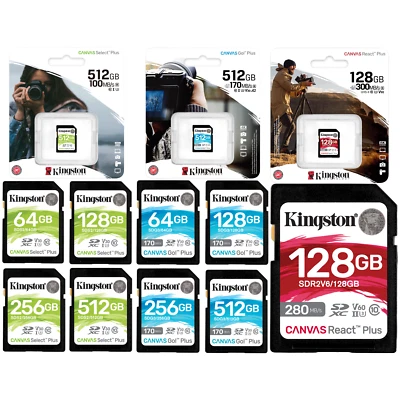 SD Karte 64 GB - 512 GB Speicherkarte Kingston 100MB/s, 170MB/S, 280MB/s - Bild 1 von 4