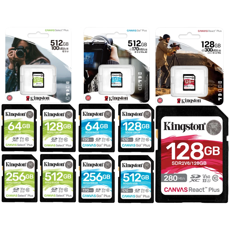 SD Karte 64 GB - 512 GB Speicherkarte Kingston 100MB/s, 170MB/S, 280MB/s - Bild 1 von 4