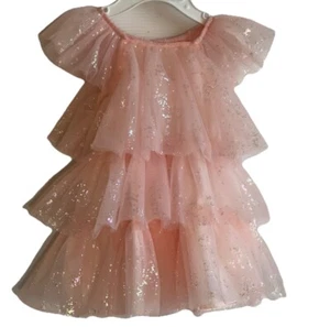 Nordstrom Baby Größe 9 Monate rosa Lotus Tüllkleid mit Blüten glitzernd schick NEU - Bild 1 von 7