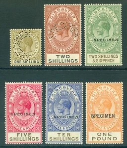 Sg 102-107s Gibraltar 1925-32. 1 Sich Überdruckt Specimen (Verschiedenen Arten) - Picture 1 of 1
