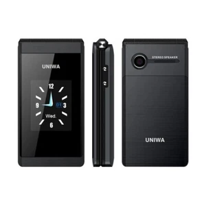 UNIWA X28 GSM Dual Sim Dual Standby Big Push-Button Senior Flip Mobile Cellphone - Picture 1 of 11