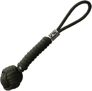 Coeburn Tool Monkey Fist Lanyard OD Green Braided Paracord w/ Viking Bead 4.25" - Picture 1 of 1