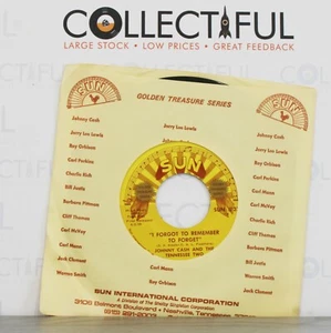 JOHNNY CASH - I FORGOT TO REMEMBER - SUN #37 - TREASURE *EX* 7" SINGLE 🔥 - Picture 1 of 2