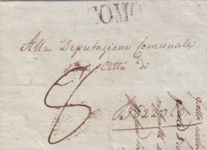 C15560- LOMBARDO VENETO, PREF., DA COMO (ann. linear schwarz) A BOZZOLO, TAX 8 - Bild 1 von 1