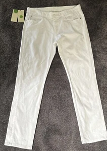 STELLA McCARTNEY WHITE JEANS sz 31 Stars Punctured into Fabric EUC with TAGS - Picture 1 of 23