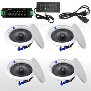 Altavoces de techo Herdio 6,5"" amp Bluetooth tienda teatro montaje empotrado 4 altavoces - Imagen 1 de 15
