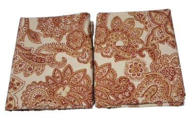Set of 2 Paisley Print pillowcases burnt orange, tan & gold standard/queen - Image 1 of 4