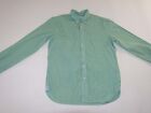 Brooks Brothers Men's Button Front Shirt Large Long Sleeves Green White Stripes